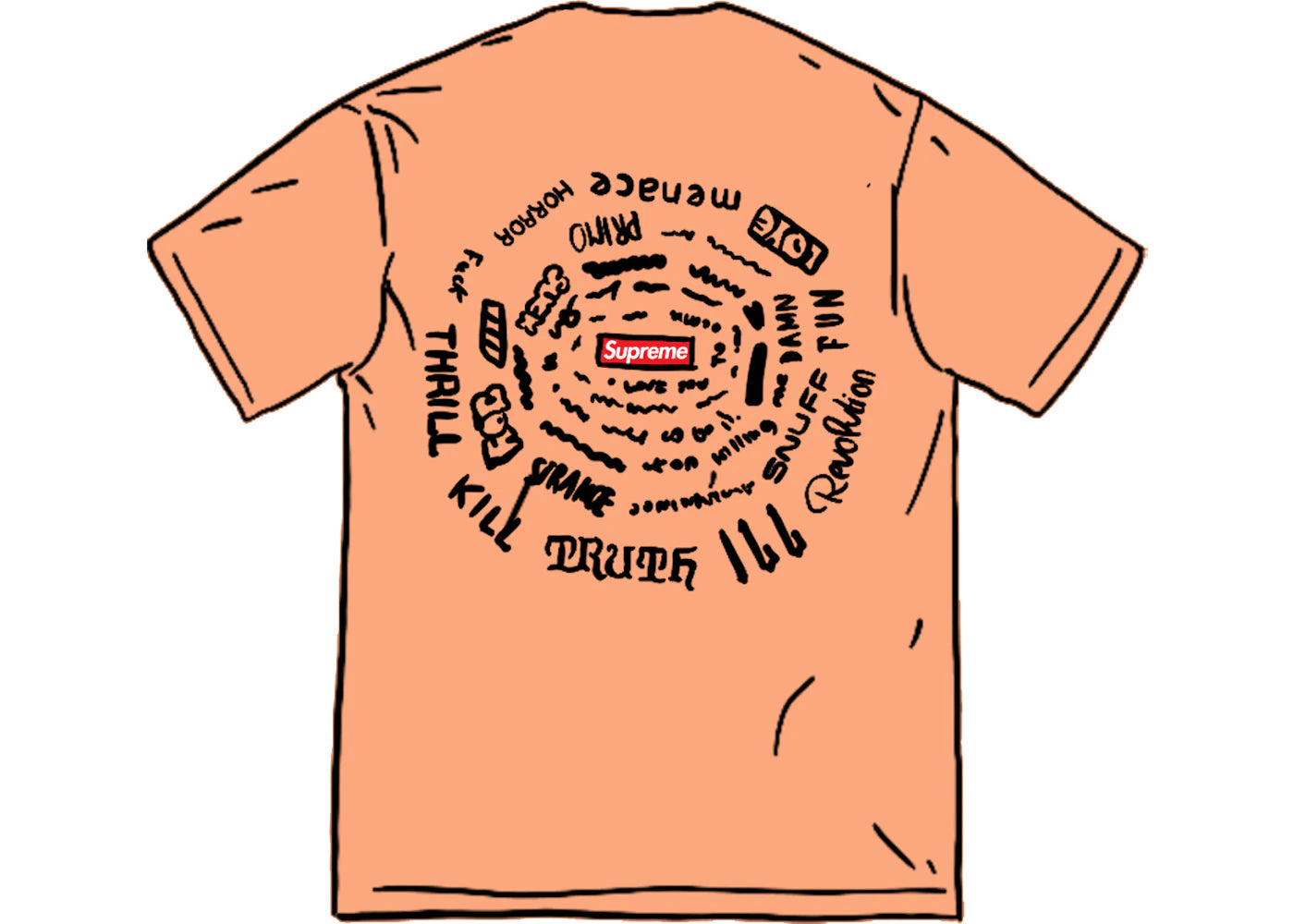 Supreme Spiral Tee Peach