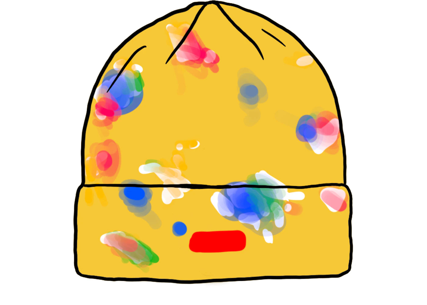 Supreme Splatter Dyed Beanie Yellow