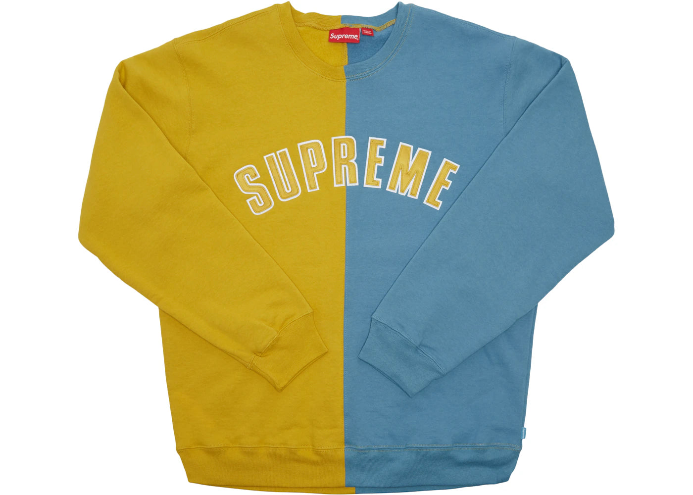 Supreme Split Crewneck Sweatshirt Mustard