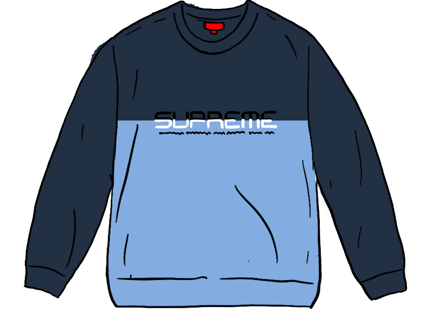 Supreme Split Logo Pullover Navy