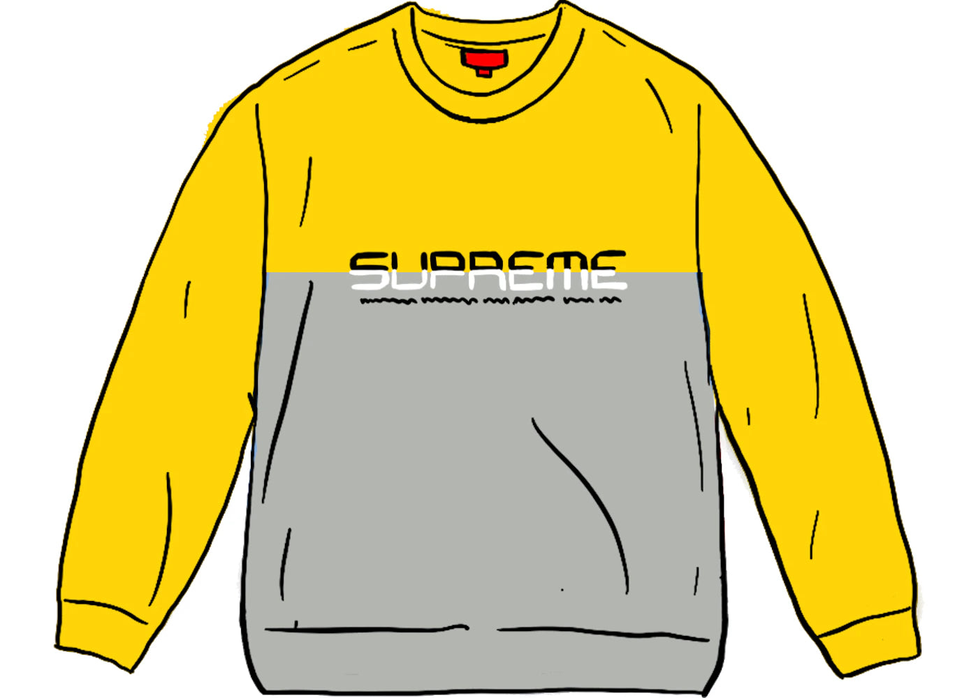 Supreme Split Logo Pullover Yellow