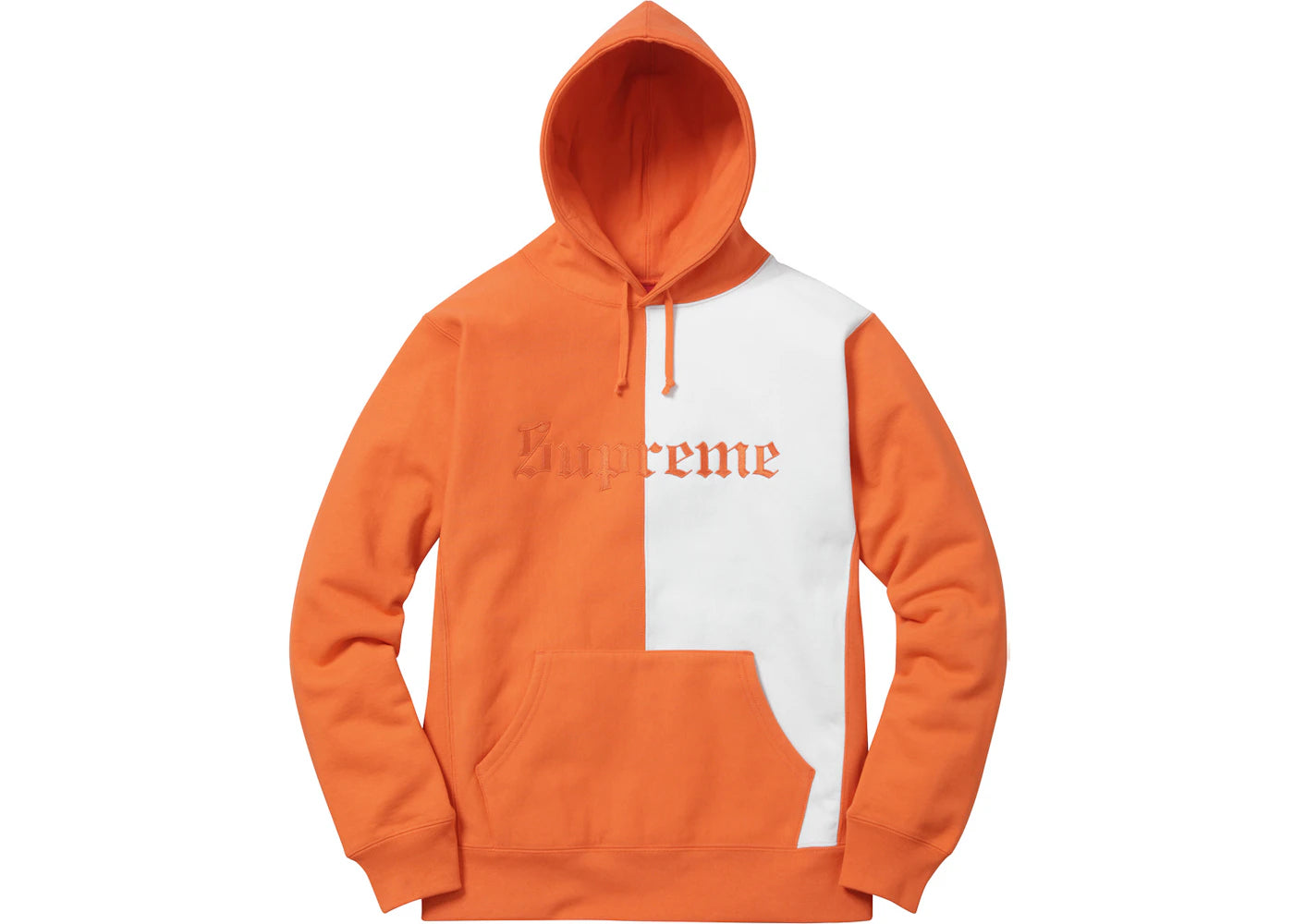 Supreme Split Old English Hooded Sweatshirt Bright Orange