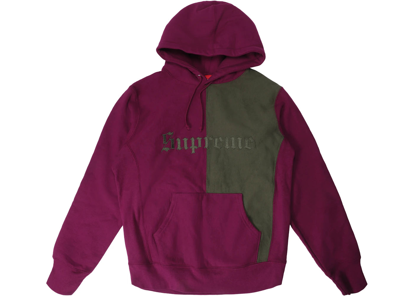 Supreme Split Old English Hooded Sweatshirt Plum