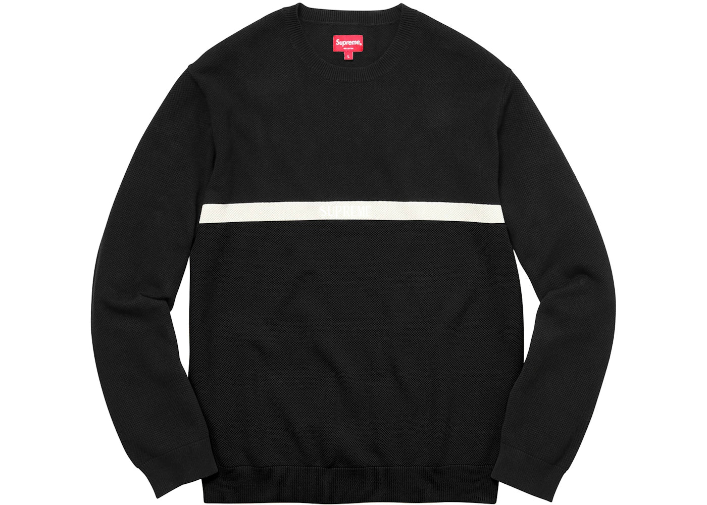 Supreme Split Pique Crewneck Black