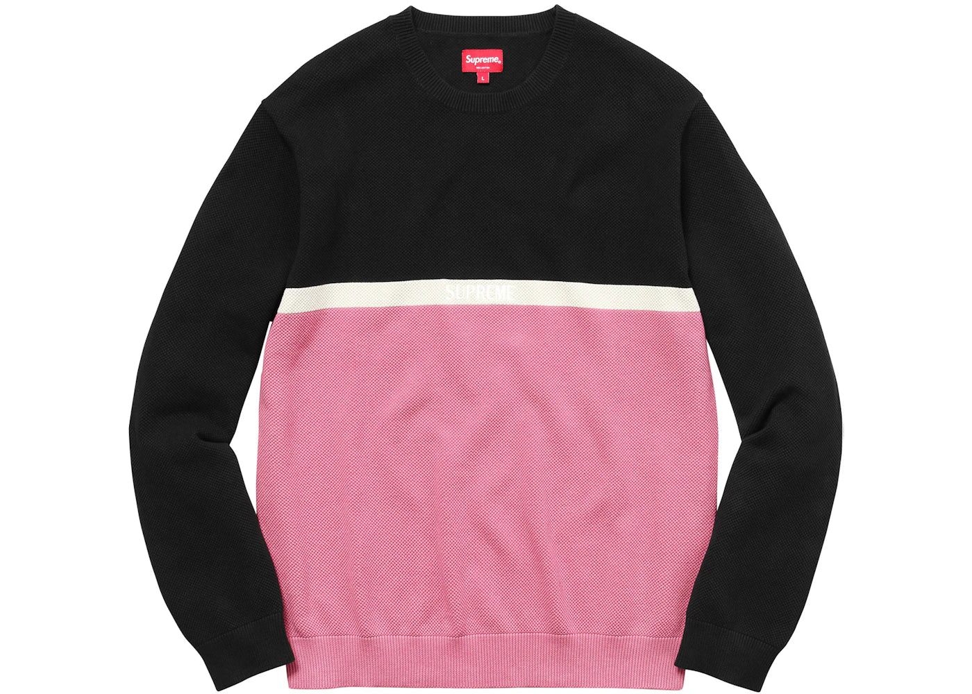 Supreme Split Pique Crewneck Pink