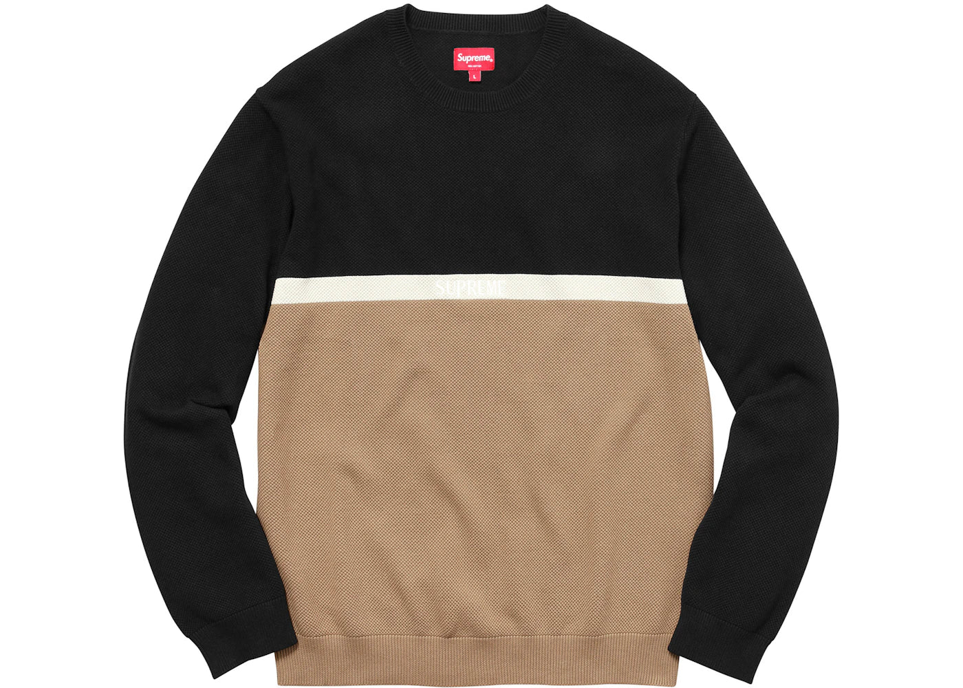 Supreme Split Pique Crewneck Tan