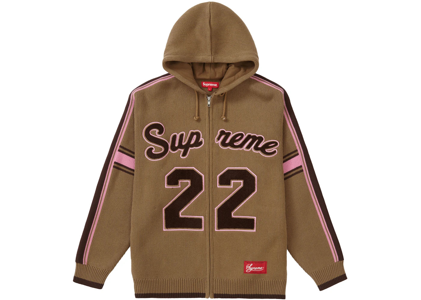 Supreme Sport Zip Up Hooded Sweater Light Brown