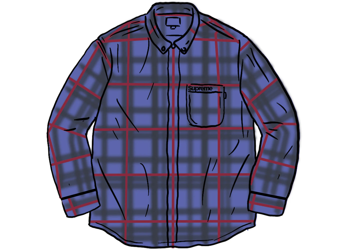 Supreme Spray Tartan Shirt Blue