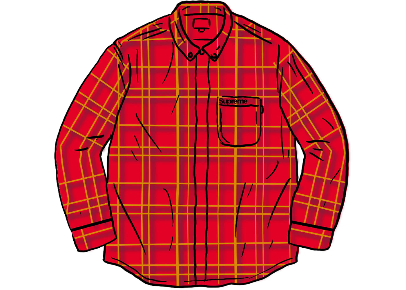 Supreme Spray Tartan Shirt Red