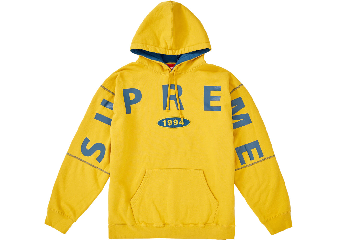 Supreme Spread Logo Hooded Sweatshirt Mustard