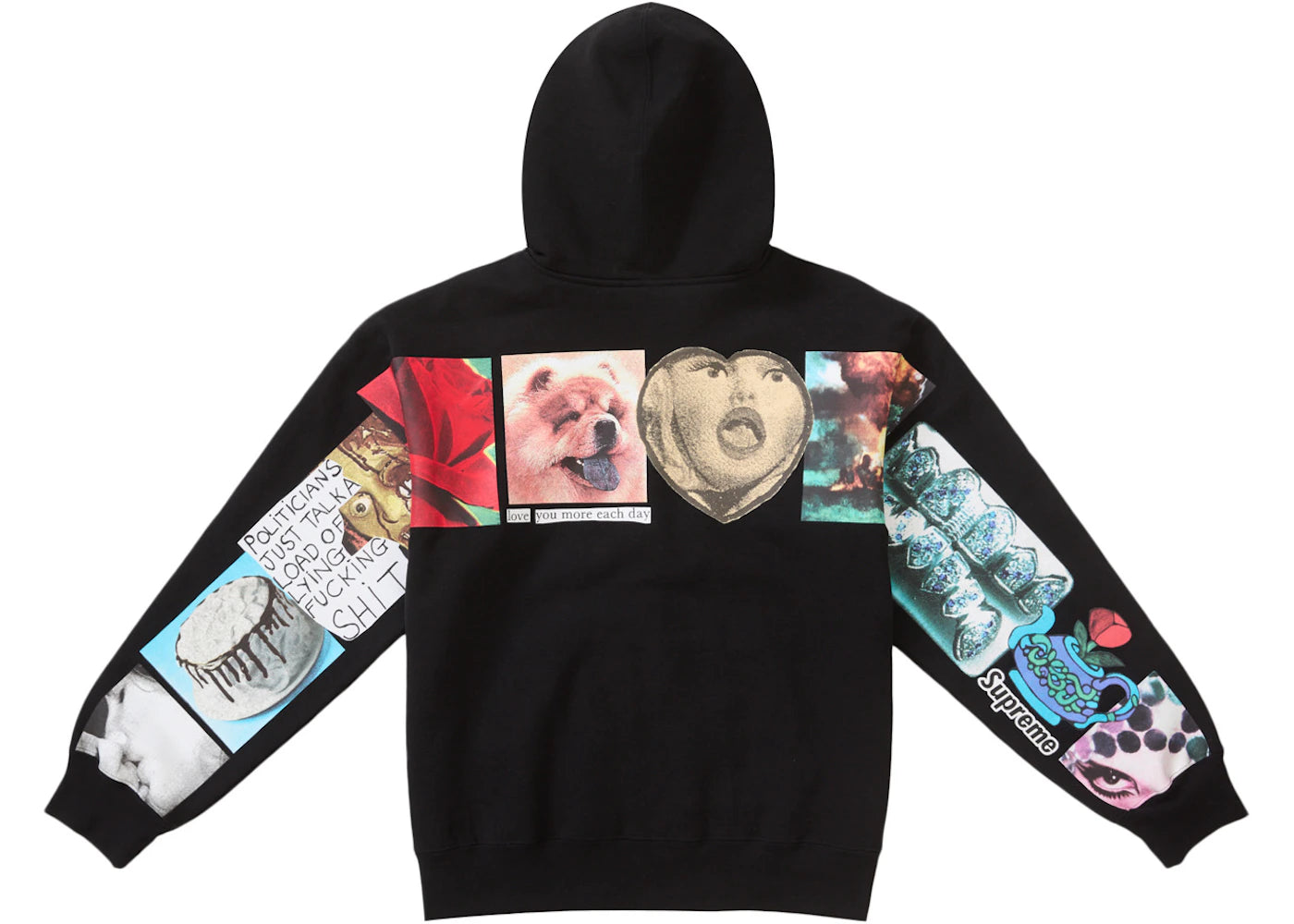 Supreme Spread Zip Up Hooded Sweatshirt Black