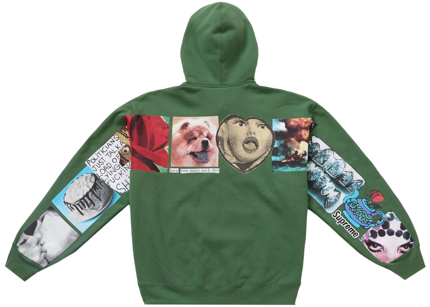 Supreme Spread Zip Up Hooded Sweatshirt Dark Olive