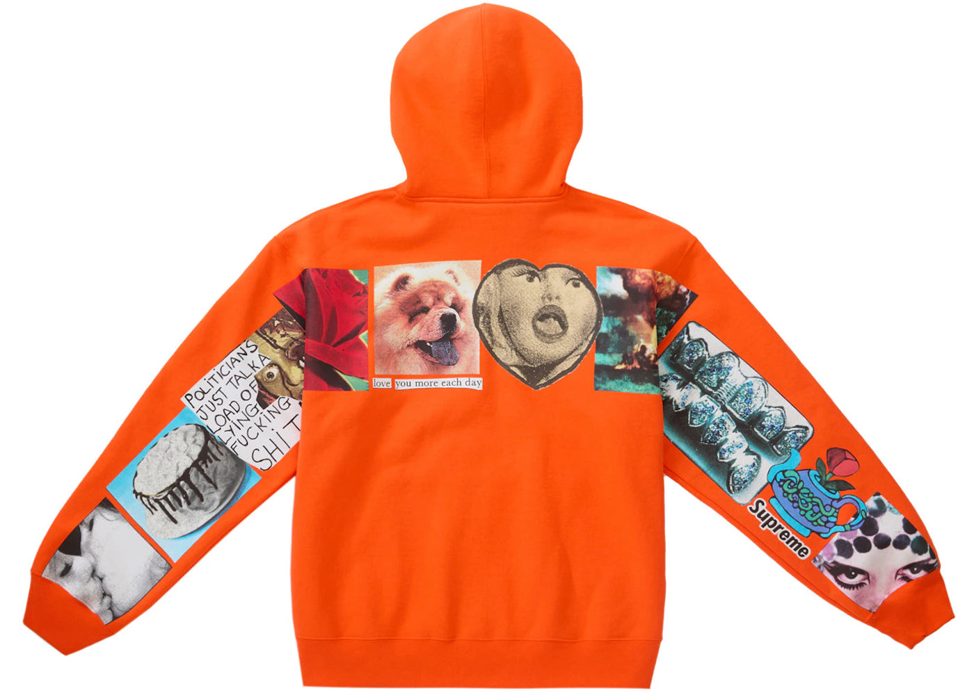 Supreme Spread Zip Up Hooded Sweatshirt Orange