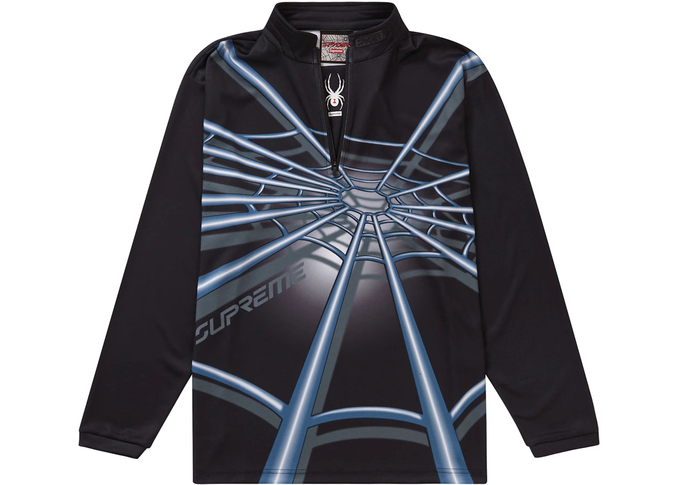 Supreme Spyder Web Half Zip Pullover Black