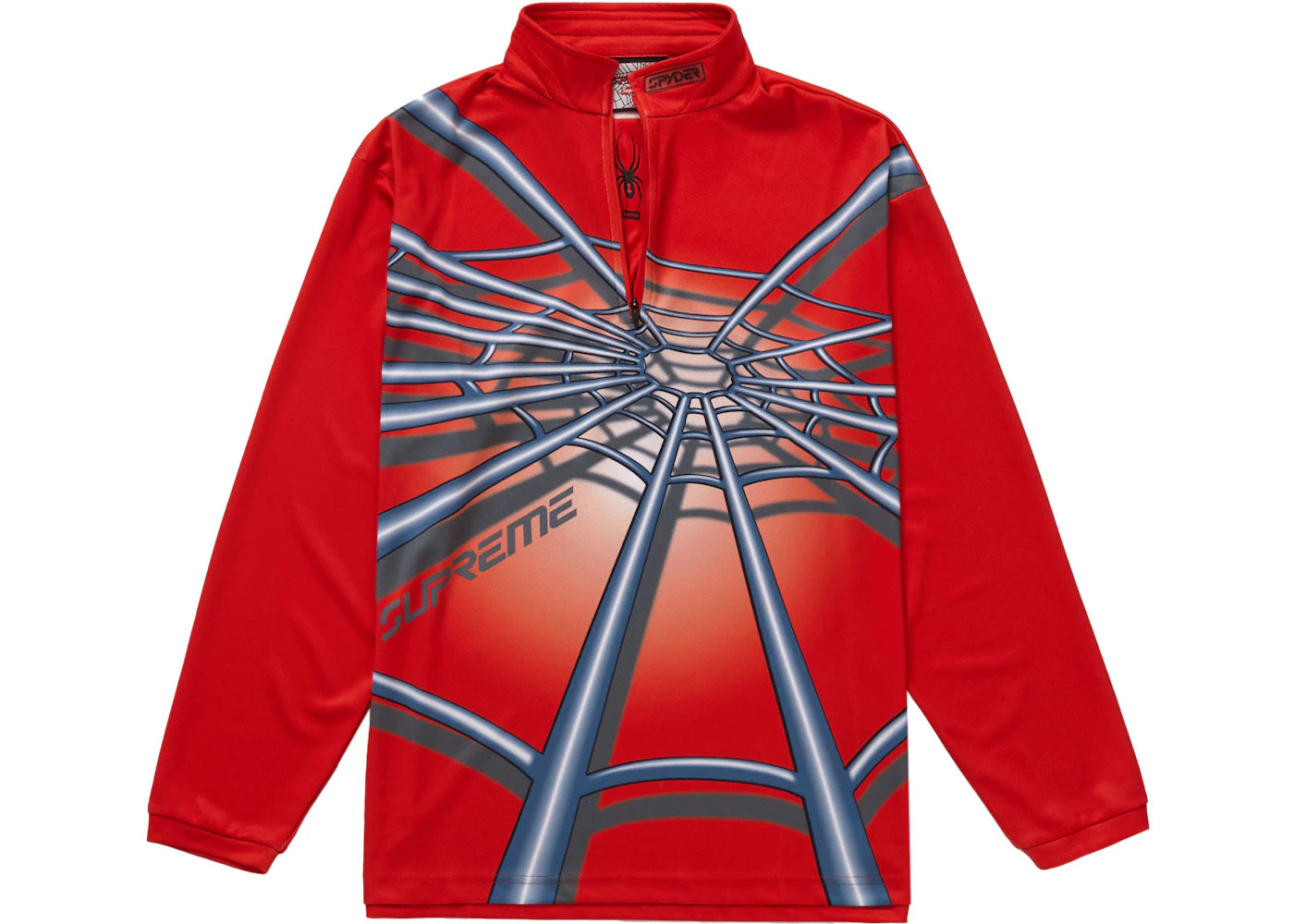 Supreme Spyder Web Half Zip Pullover Red