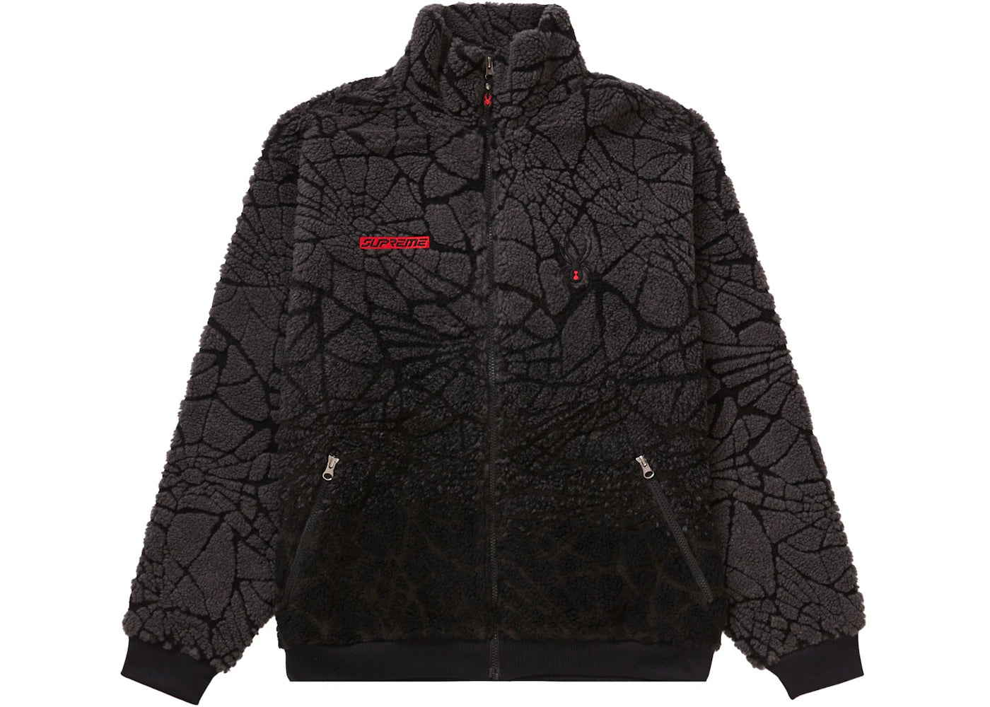 Supreme Spyder Web Polar Fleece Jacket Black