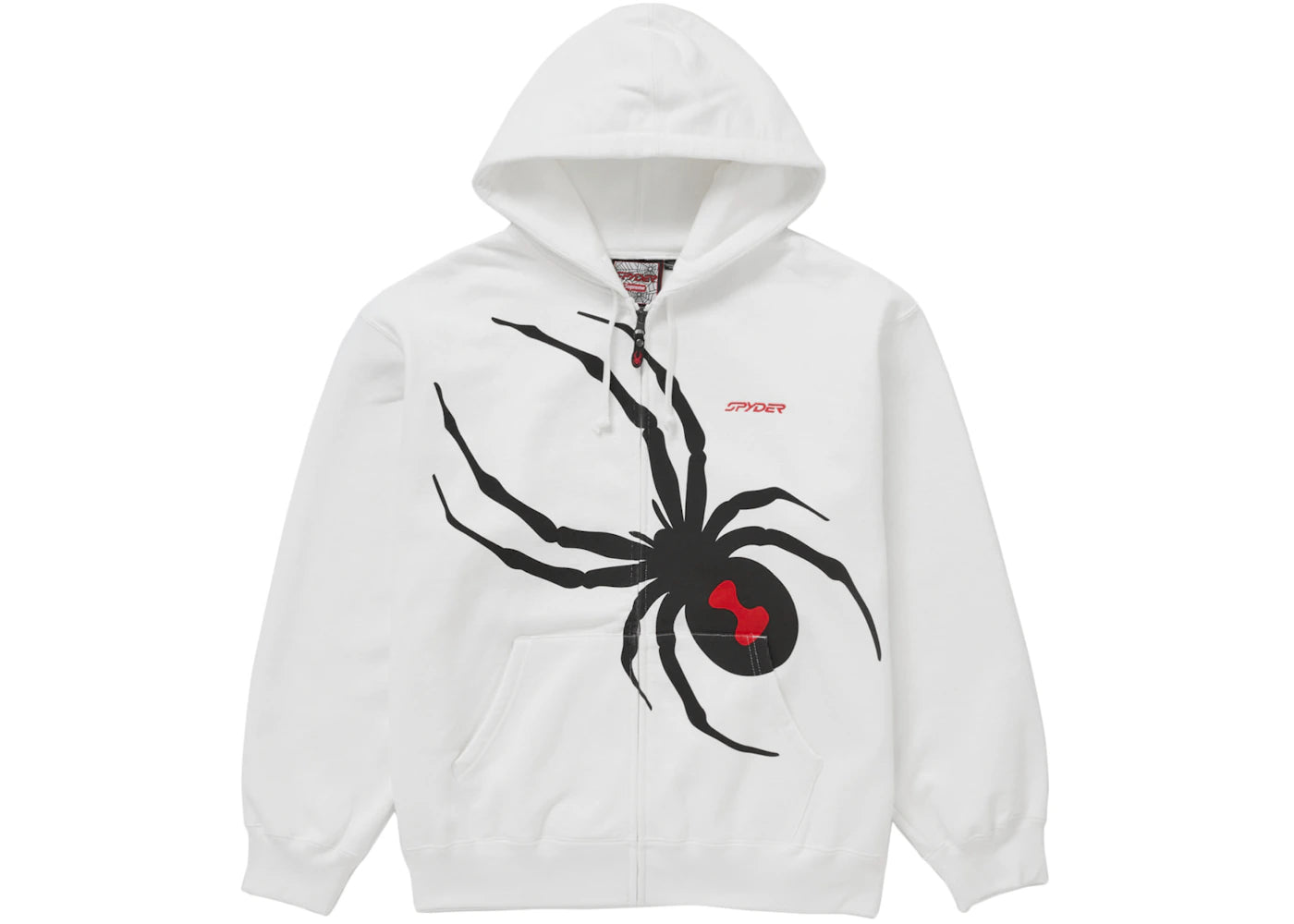 Supreme Spyder Zip Up Hooded Sweatshirt White