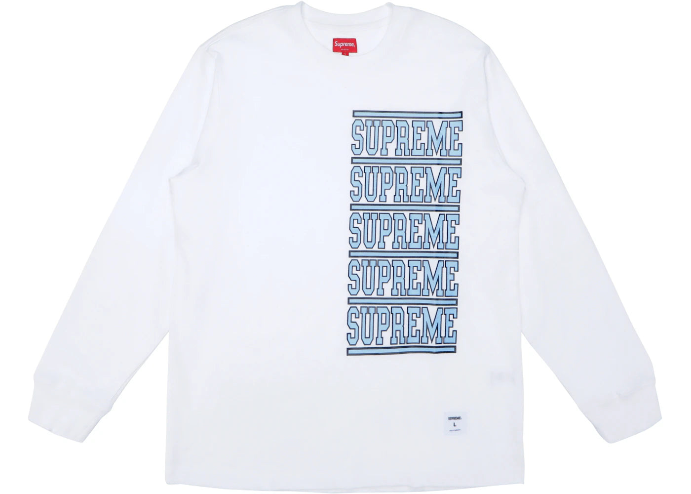 Supreme Stacked L/S Top White