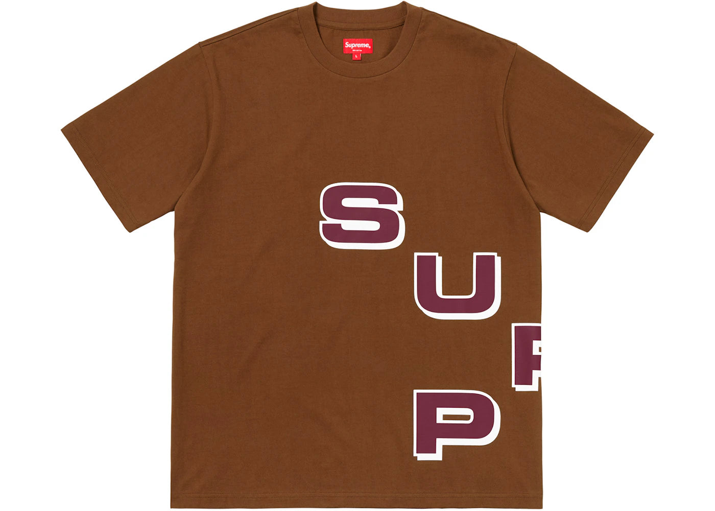 Supreme Stagger Tee Brown