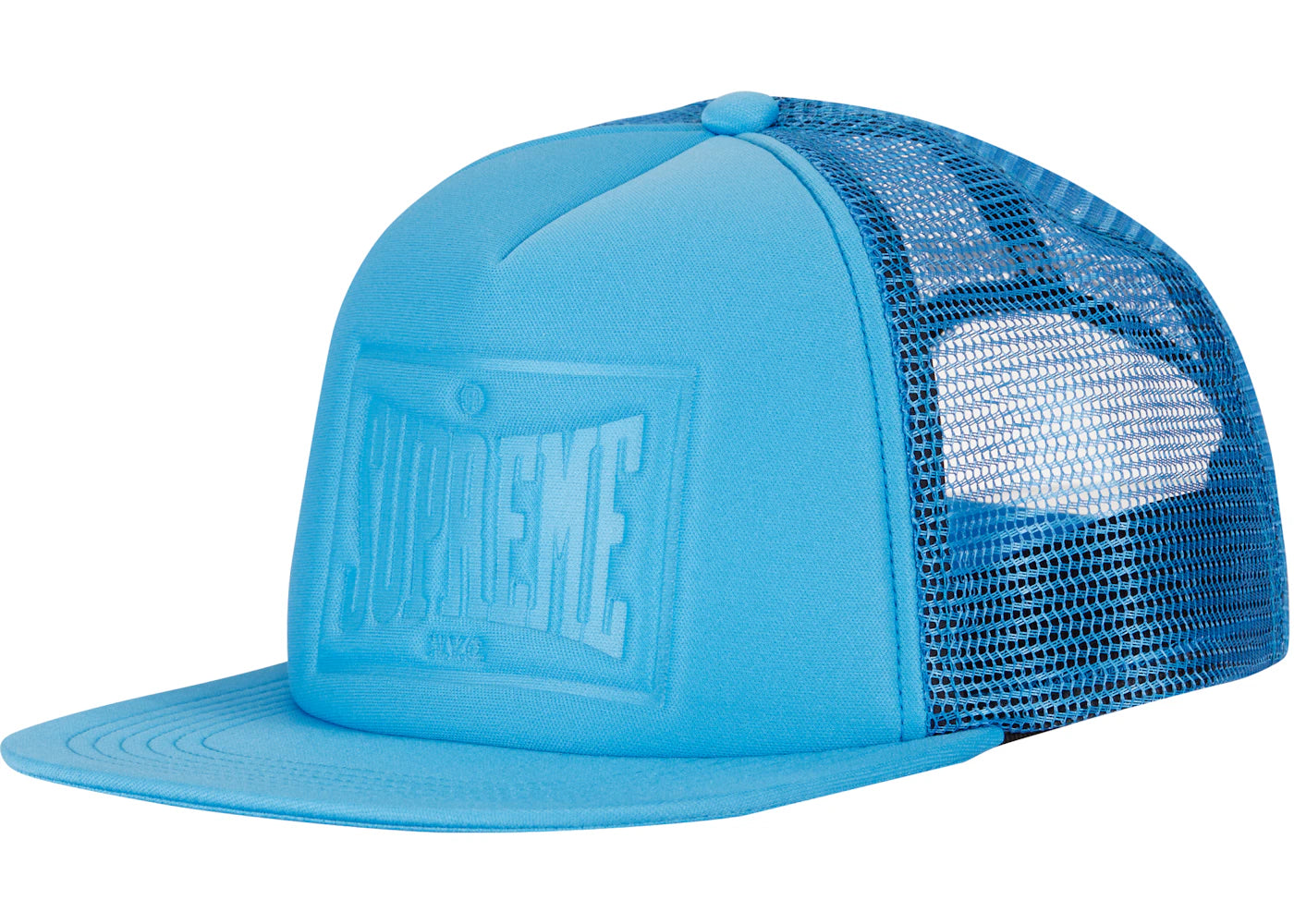 Supreme Stamped Mesh Back 5-Panel Light Blue