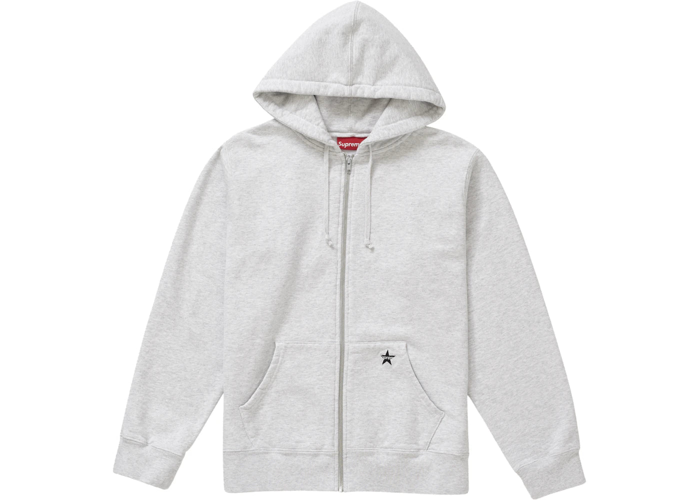 Supreme Star Zip Up Sweatshirt Ash Grey