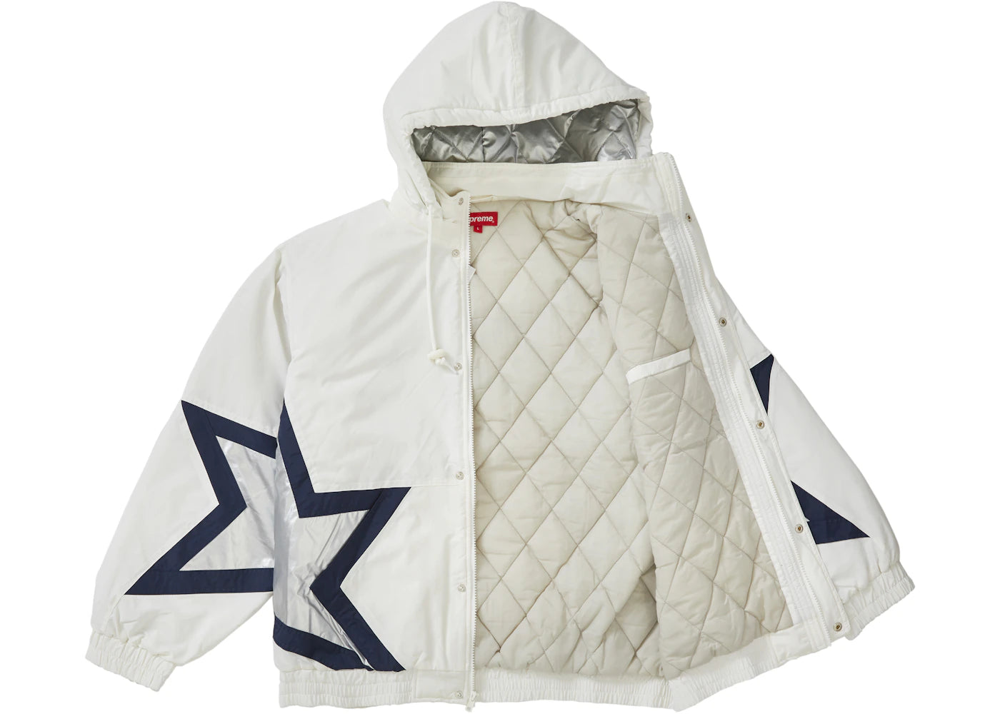Supreme Stars Puffy Jacket White