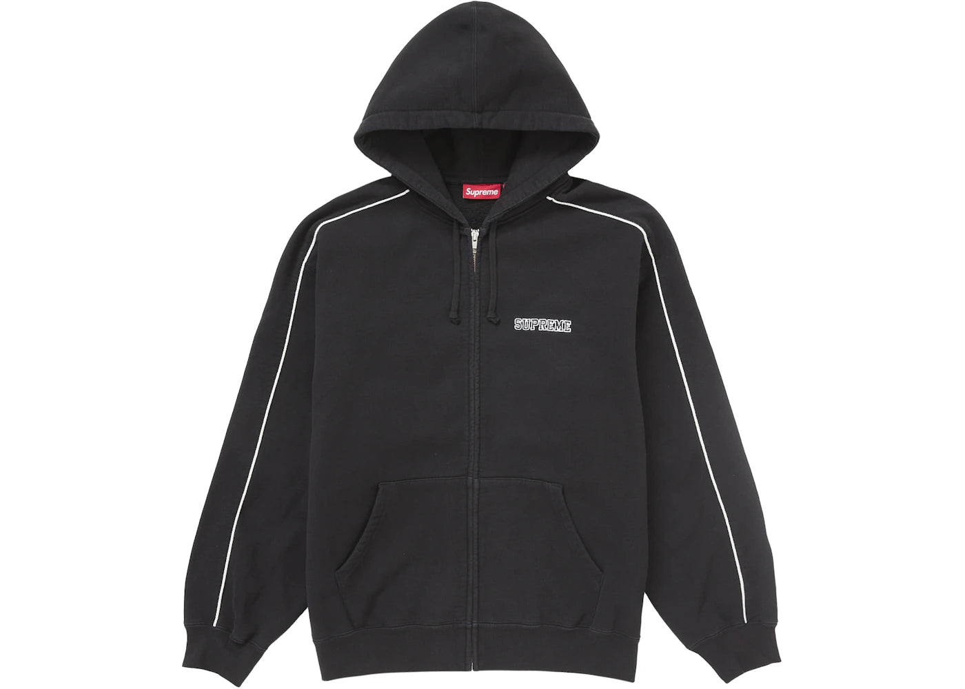Supreme State Zip Up Hooded Sweatshirt Black