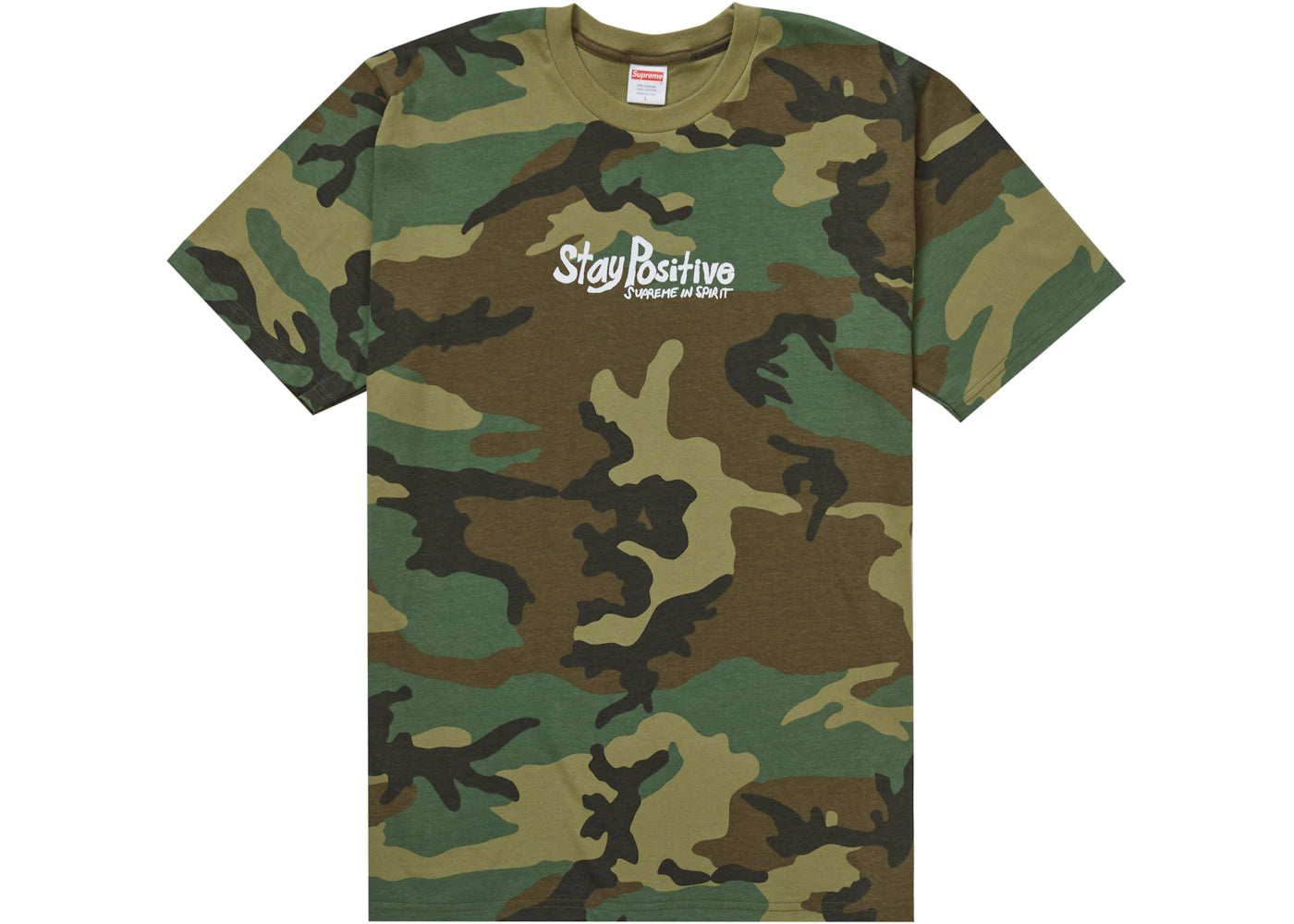 Supreme Stay Positive Tee Woodland Camo