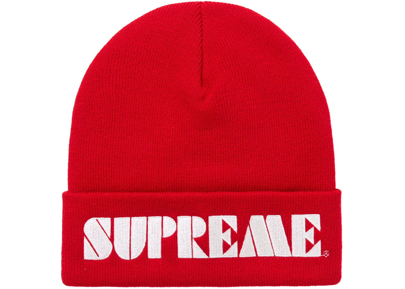 Supreme Stencil Beanie Red