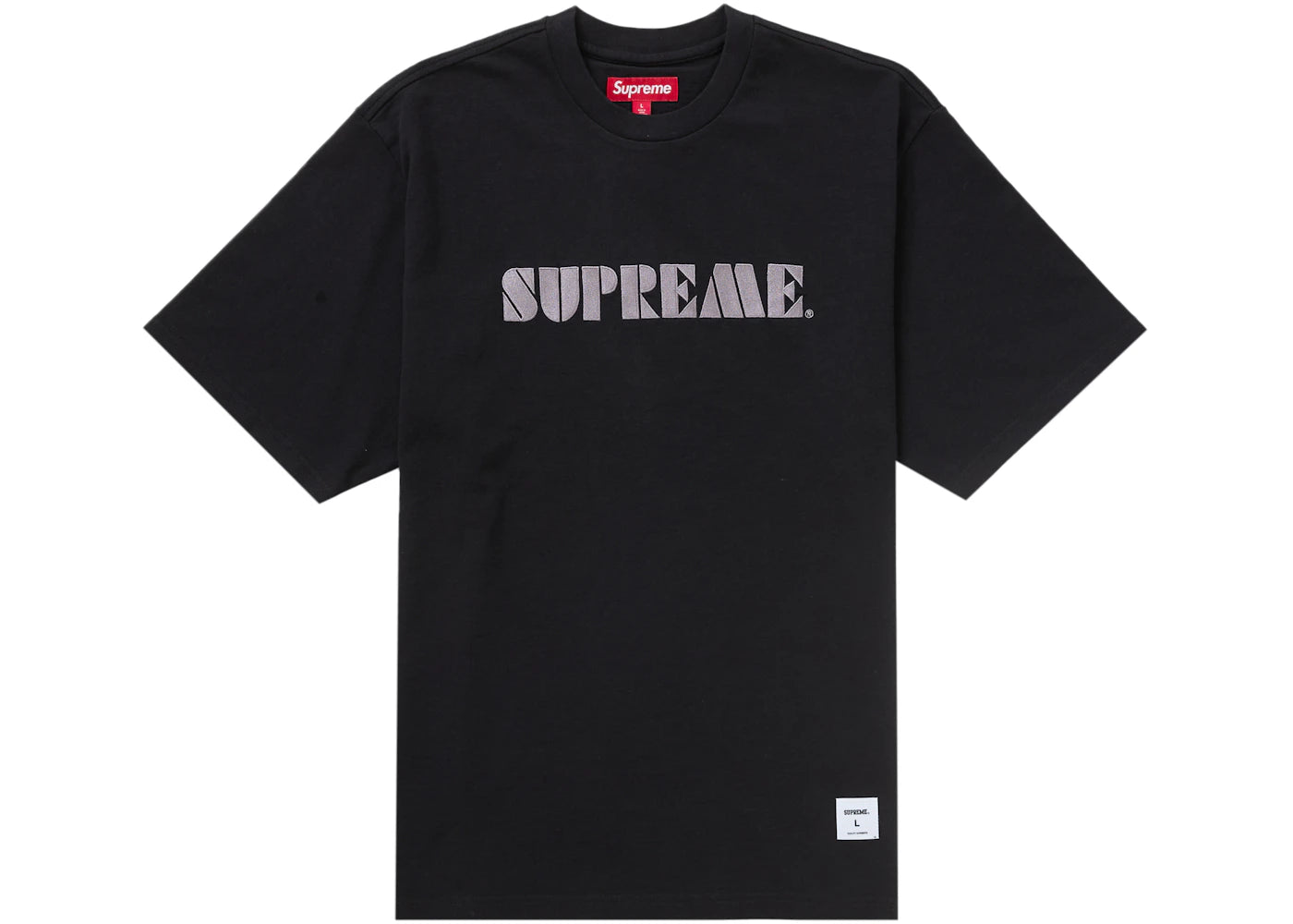 Supreme Stencil Embroidered S/S Top Black
