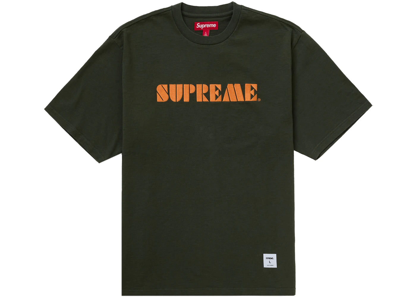 Supreme Stencil Embroidered S/S Top Green