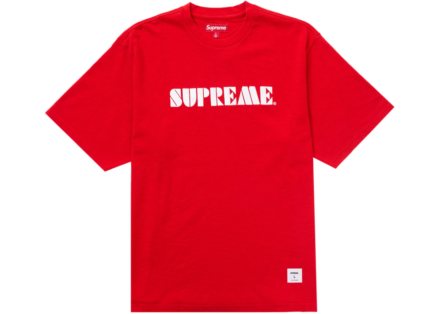 Supreme Stencil Embroidered S/S Top Red