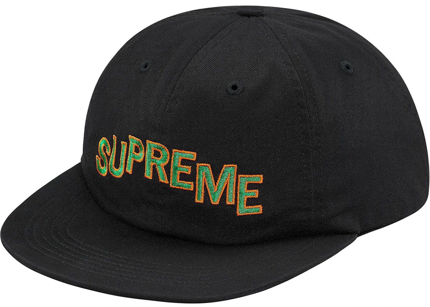 Supreme Stepped Arc 6-Panel Black