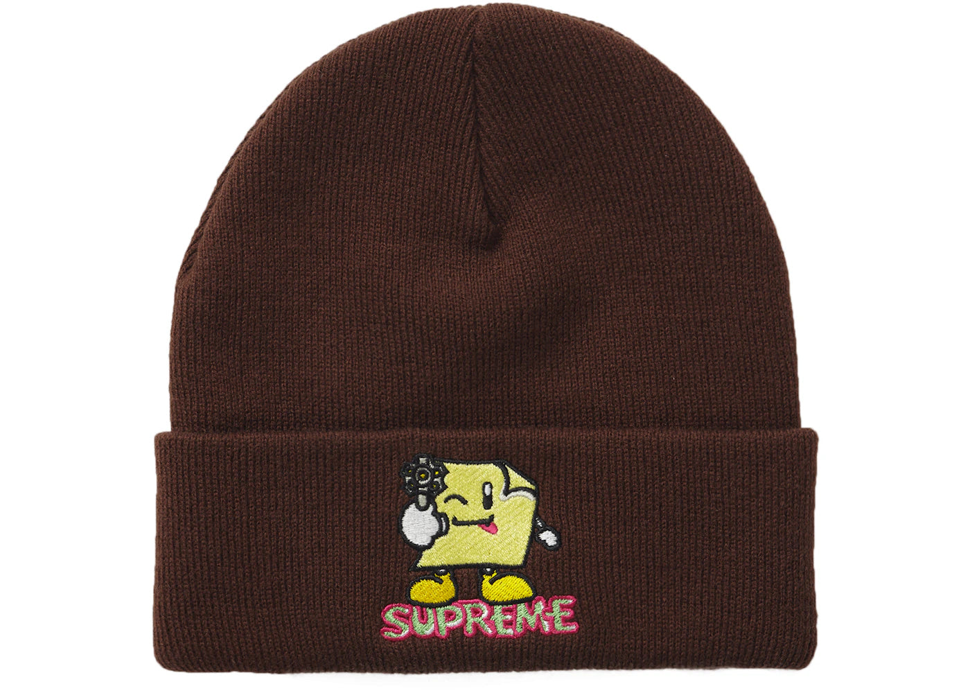 Supreme Sticky Note Beanie Brown