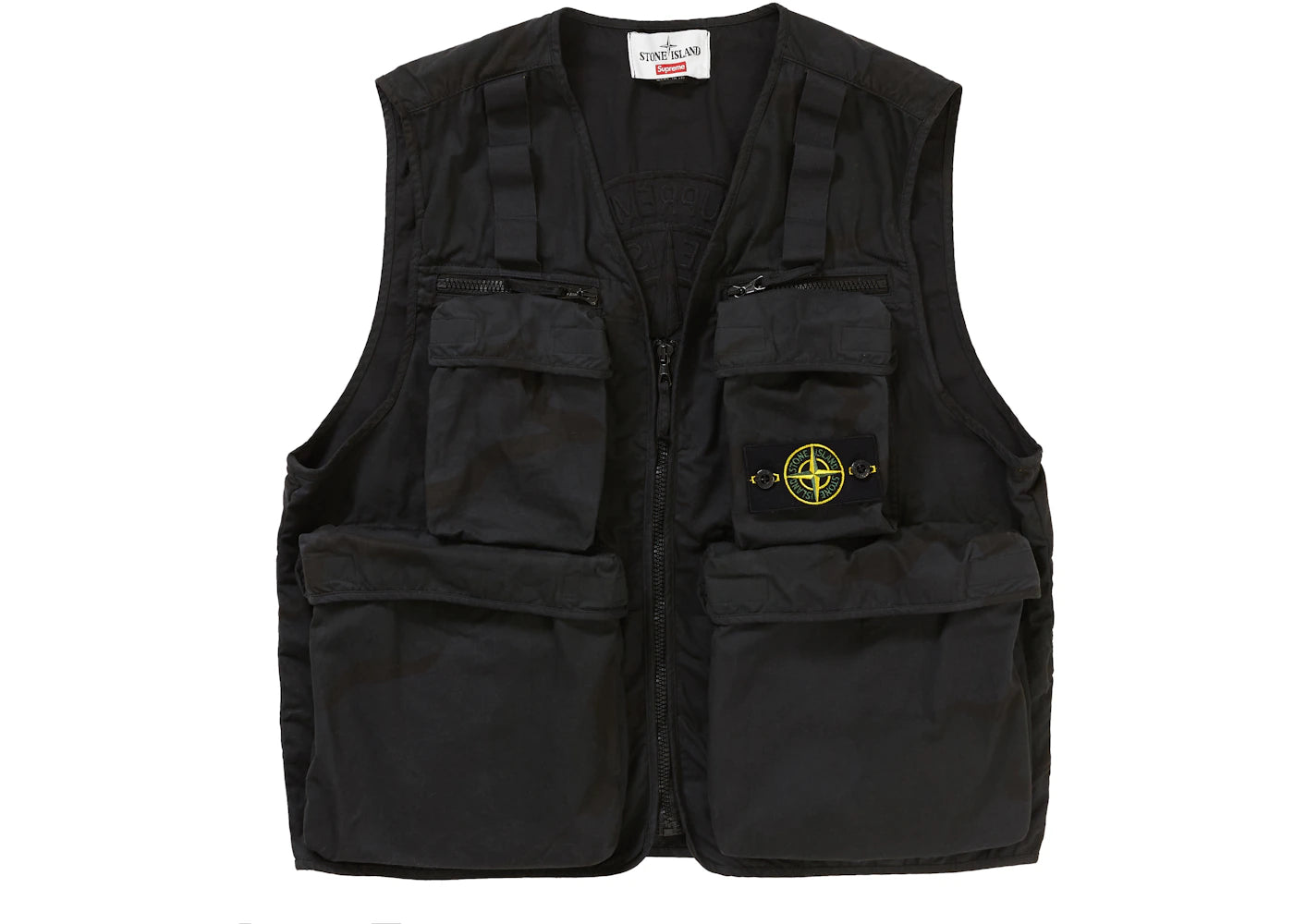 Supreme Stone Island Camo Cargo Vest Black Camo