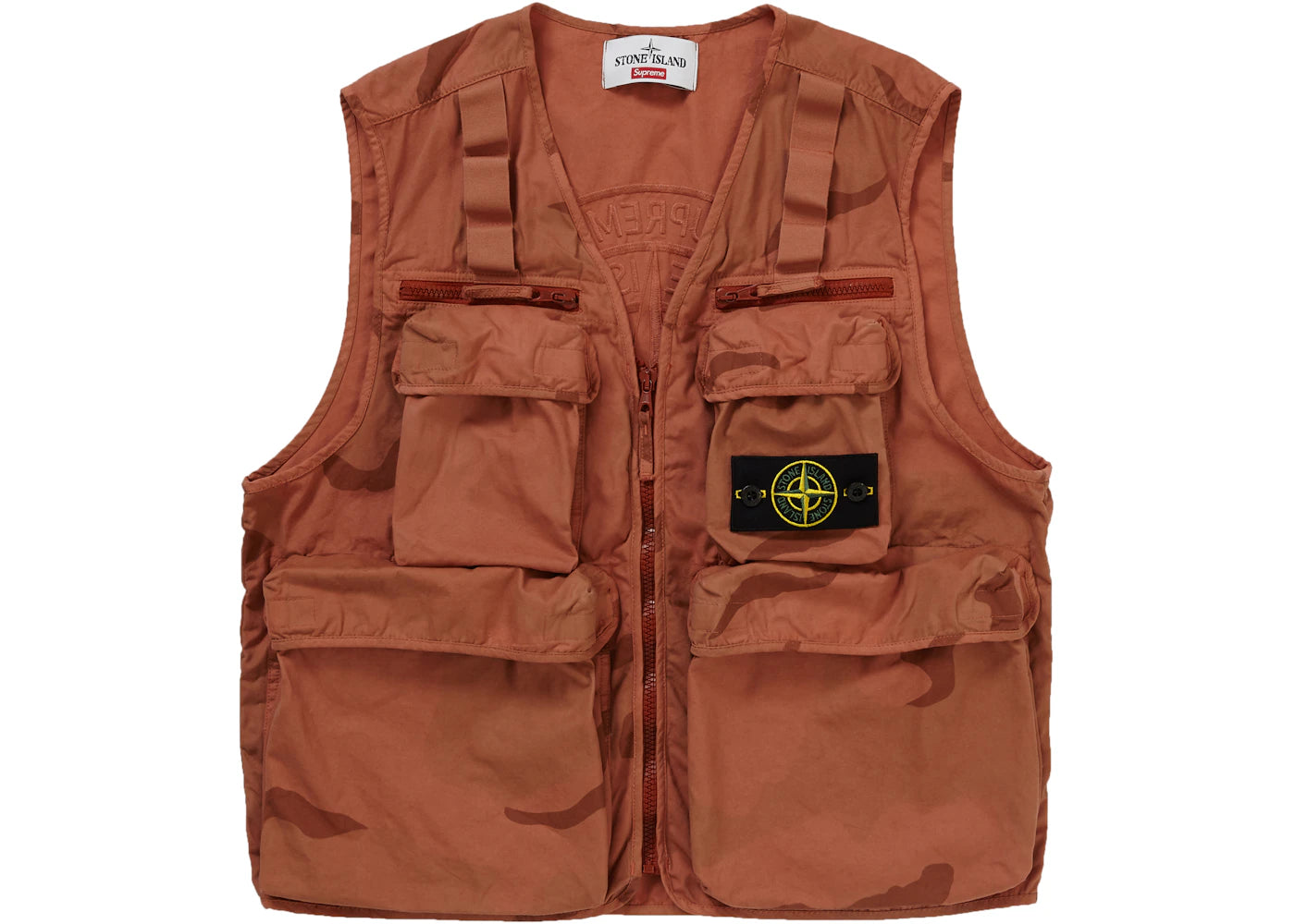 Supreme Stone Island Camo Cargo Vest Coral Camo