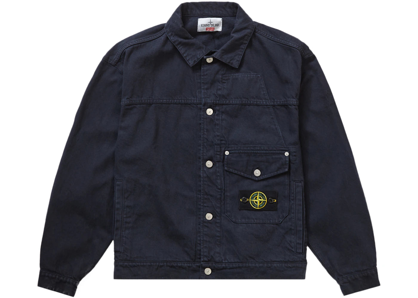 Supreme Stone Island Denim Trucker Jacket Navy