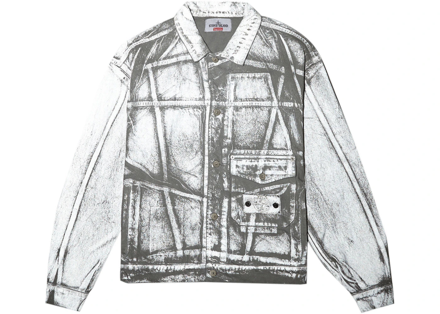 Supreme Stone Island Denim Trucker Jacket Reflective