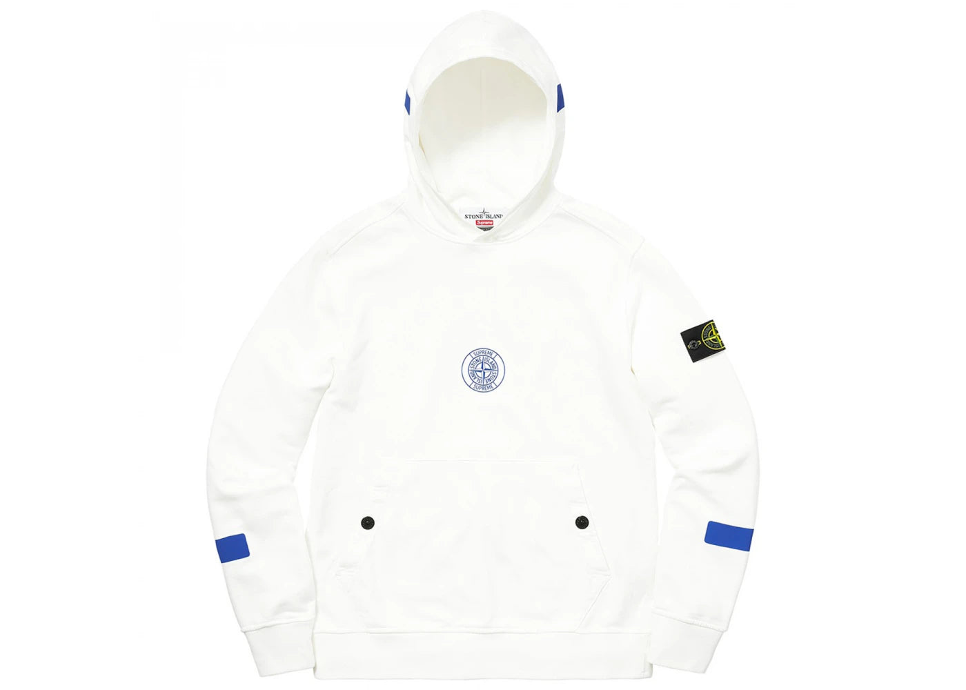 Supreme Stone Island Hooded Sweatshirt White