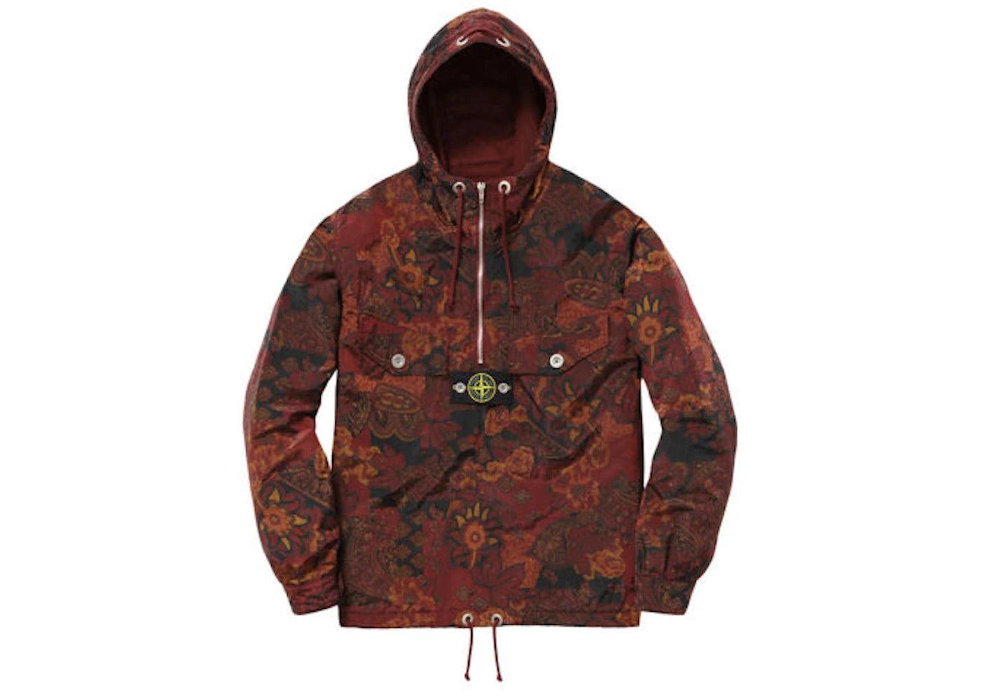 Supreme Stone Island Paisley Nylon Metal 5C Anorak Burgundy