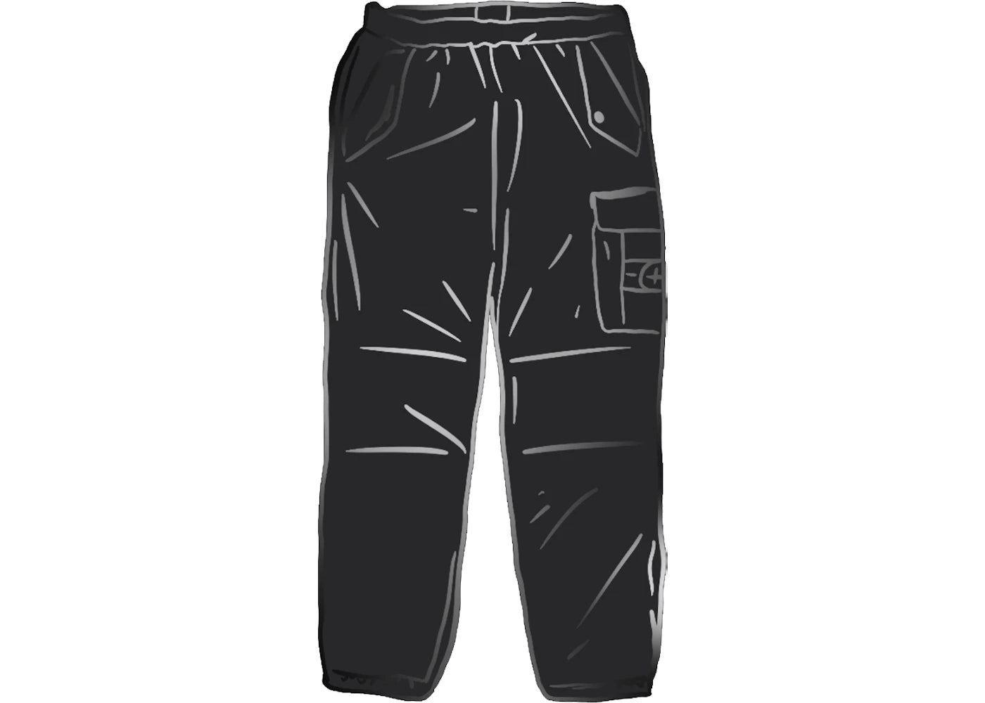 Supreme Stone Island Painted Camo Nylon Cargo Pant Black