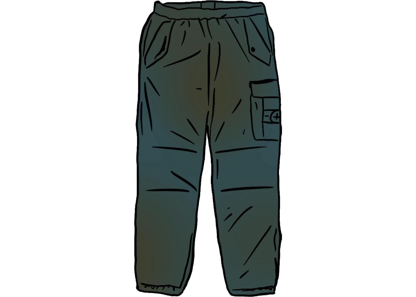 Supreme Stone Island Painted Camo Nylon Cargo Pant Dark Teal