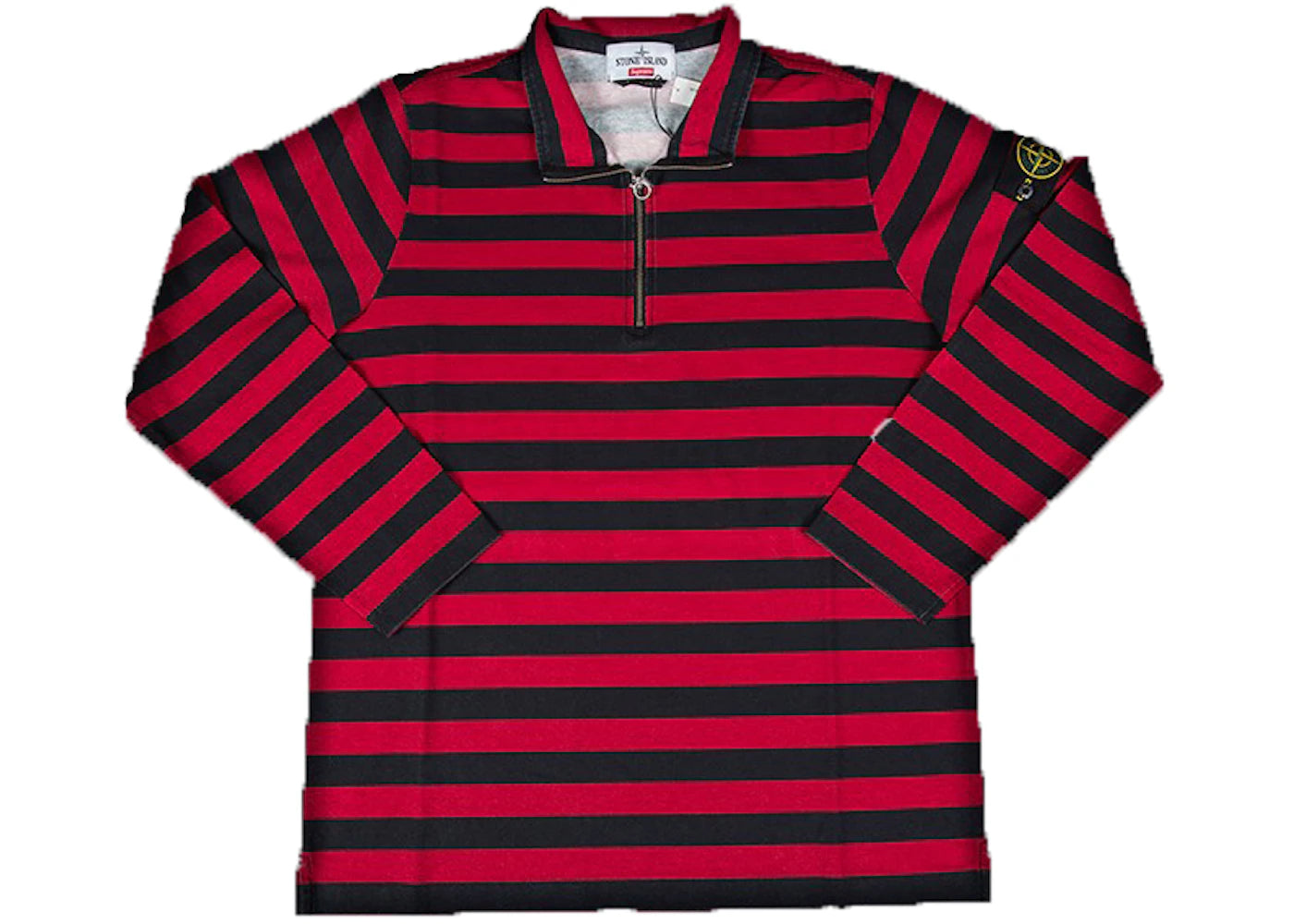 Supreme Stone Island Quarter Zip Long Sleeve Top Black