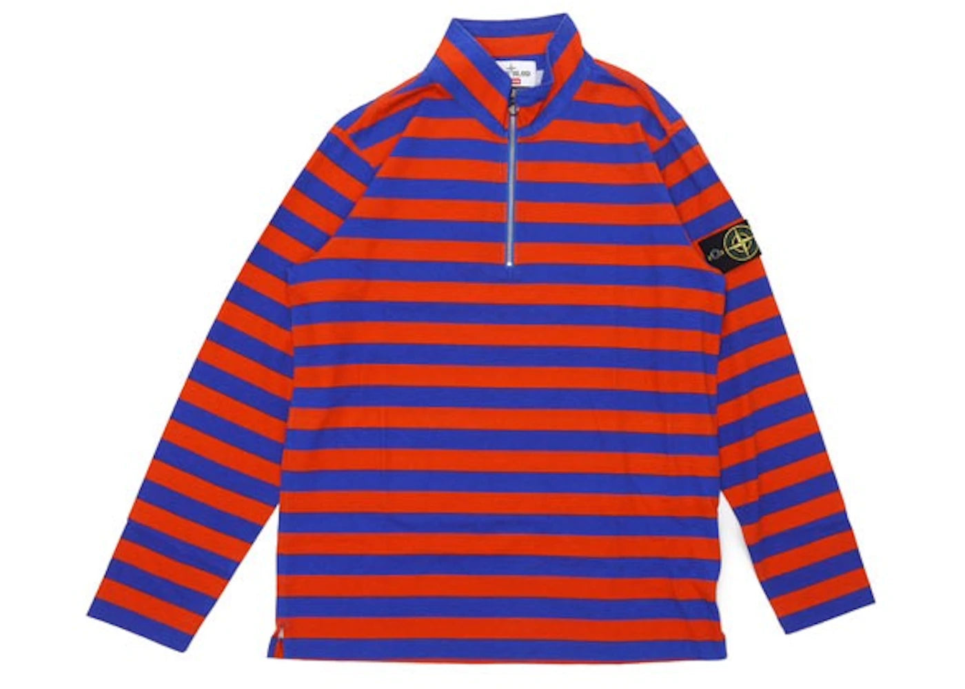 Supreme Stone Island Quarter Zip Long Sleeve Top Orange