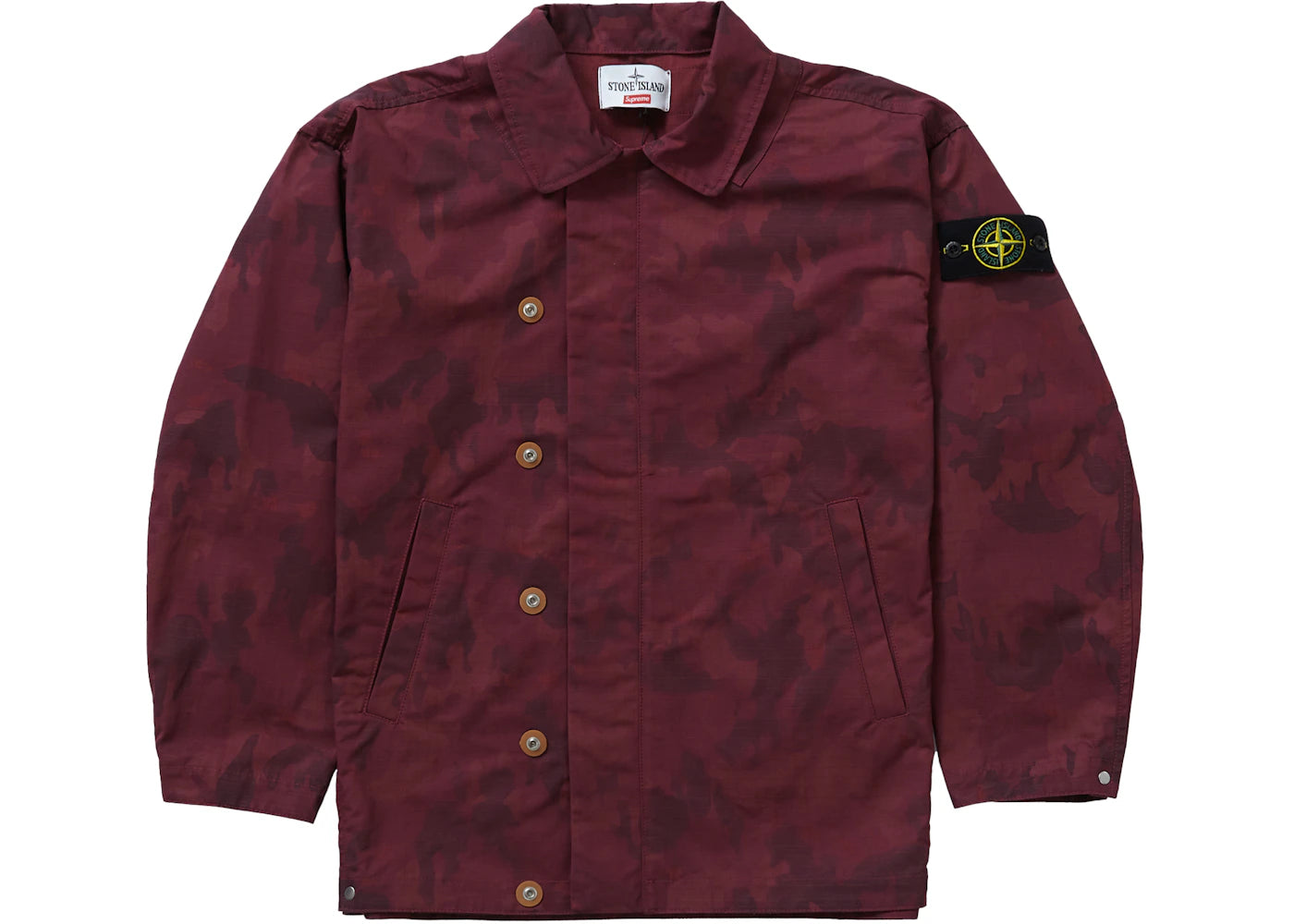 Supreme Stone Island Reactive Ice Camo Ripstop Jacket Red