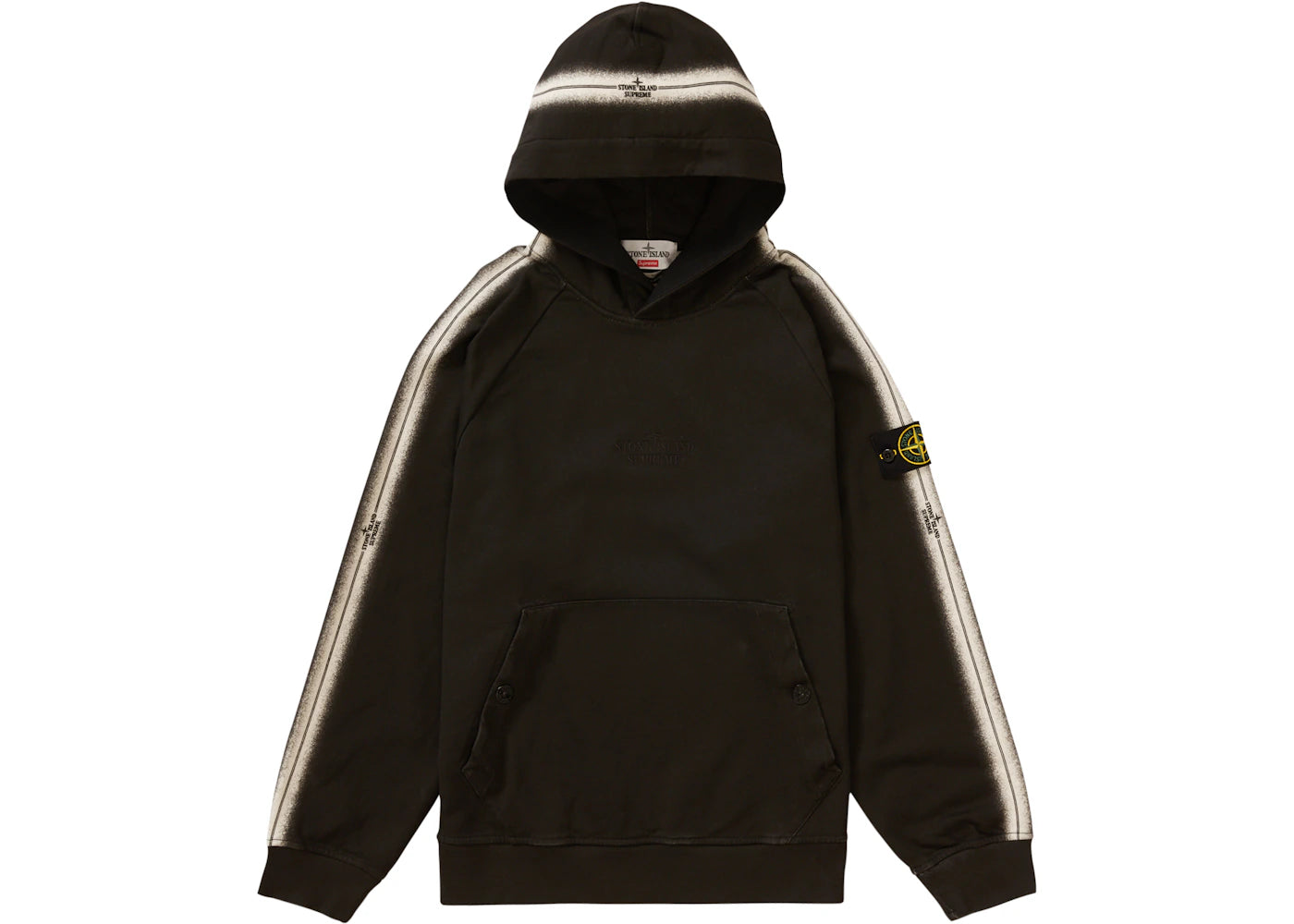 Supreme Stone Island Stripe Hooded Sweatshirt Black