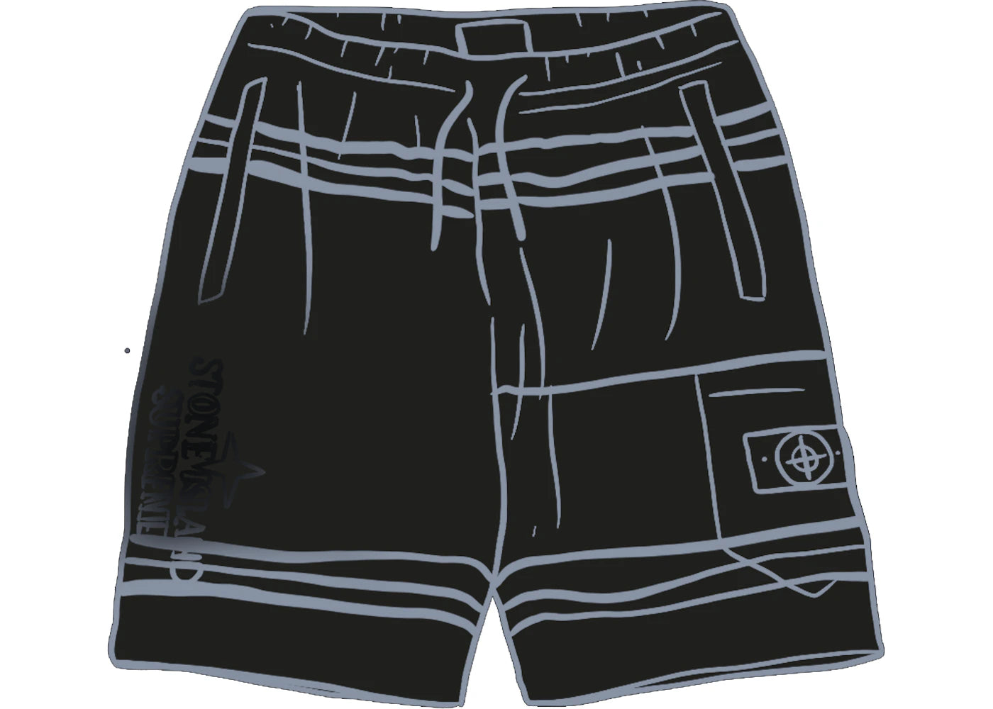 Supreme Stone Island Warp Stripe Sweatshort Black