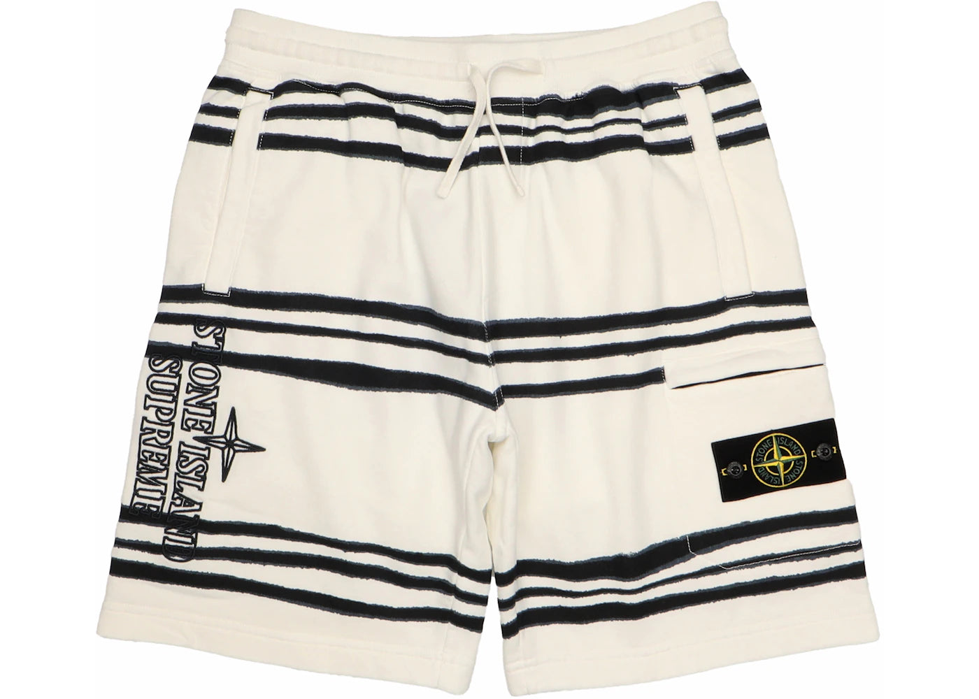 Supreme Stone Island Warp Stripe Sweatshort White