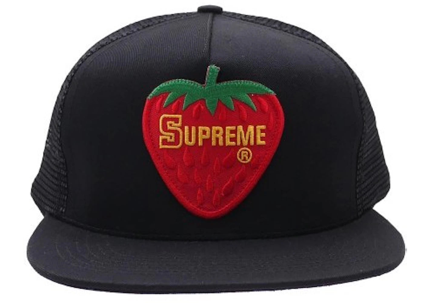 Supreme Strawberry Mesh Back 5 Panel Black