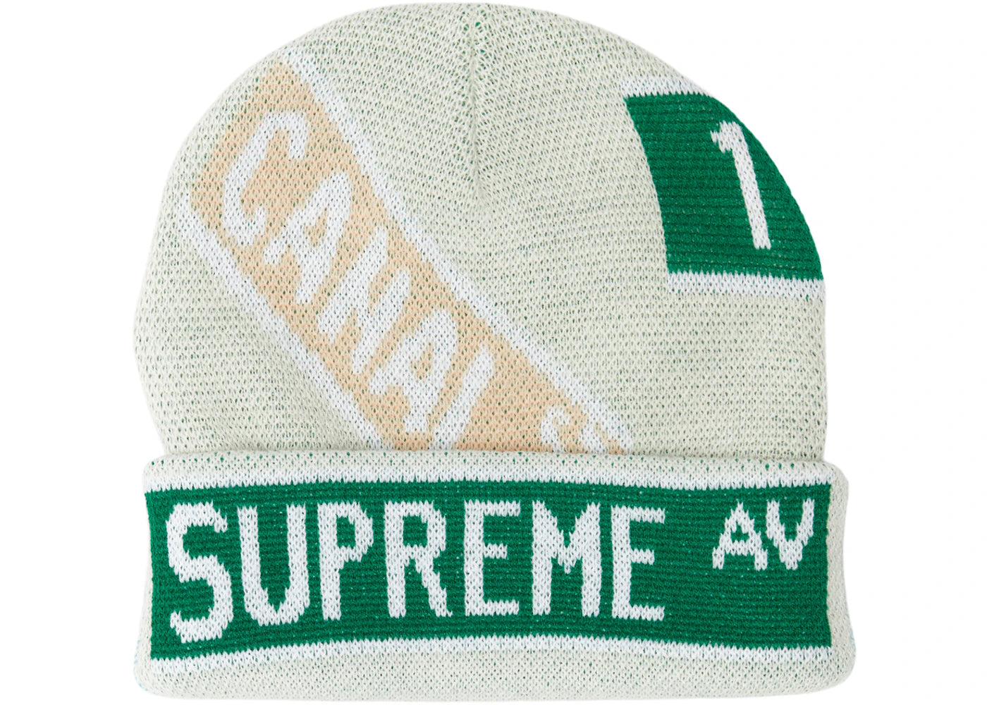 Supreme Street Signs Beanie Natural